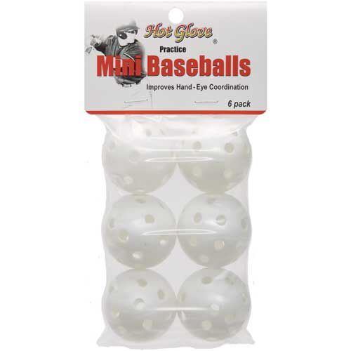 Hot Glove Practice Wiffle Baseballs 6 pk – White